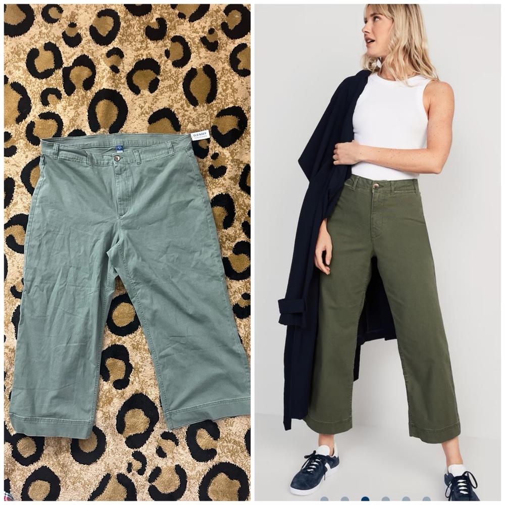 Old Navy High-Waisted Crop Chino Wide-Leg Pants